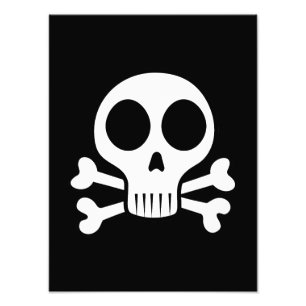 spooky skull on a black background photo print