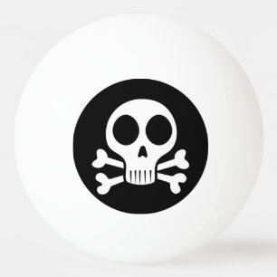 spooky skull on a black background ping pong ball