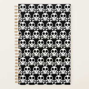 spooky skull on a black background planner
