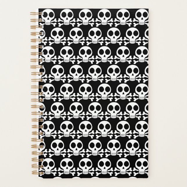 spooky skull on a black background planner (Front)