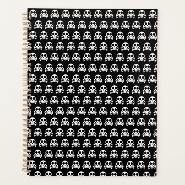 spooky skull on a black background planner (Front)