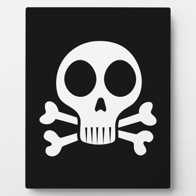 spooky skull on a black background plaque (Front)