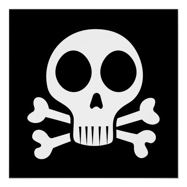 spooky skull on a black background poster (Front)