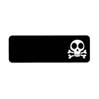 spooky skull on a black background return address label