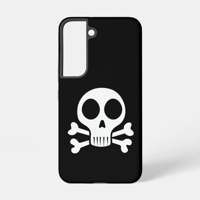 spooky skull on a black background samsung galaxy s22 case (Back)