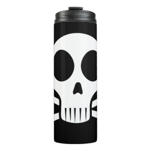 spooky skull on a black background thermal tumbler