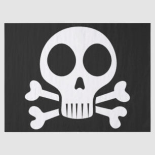 spooky skull on a black background tissue paper