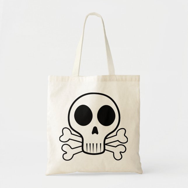 spooky skull on a black background tote bag (Front)