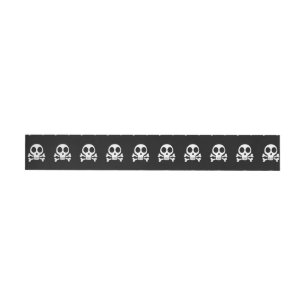 spooky skull on a black background wrap around label