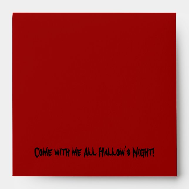 Spooky Skull Red Halloween Party Envelopes (Front)