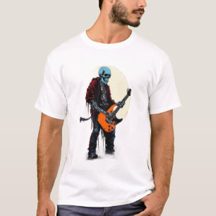 Spooky Skull Rocker–Electric Guitar Horror T-Shirt