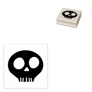 Spooky Skull Rubber Stamp