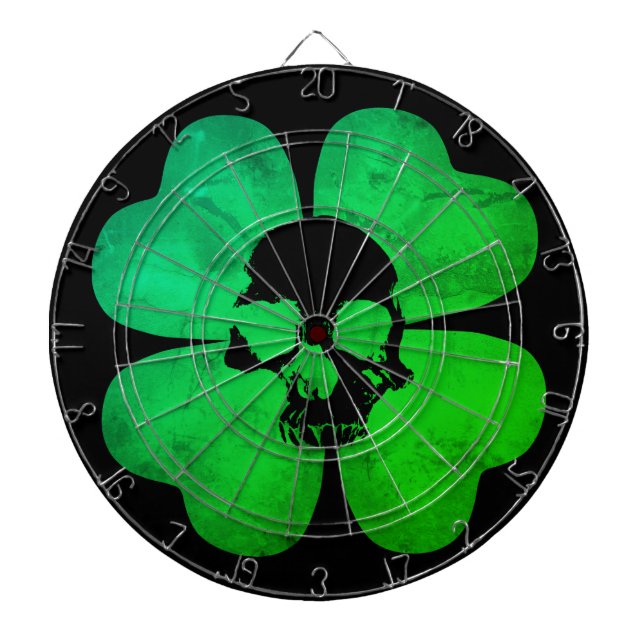 Spooky skull shamrock dartboard (Front)