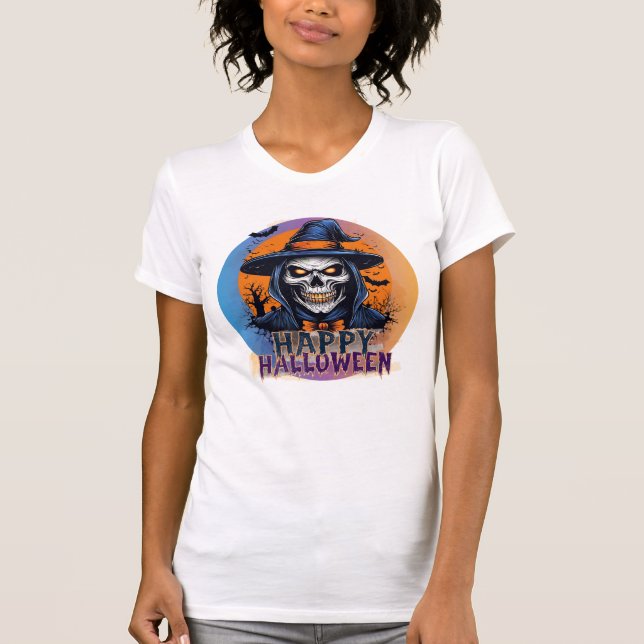 Spooky Skull Witch Halloween Art-88888 T-Shirt (Front)
