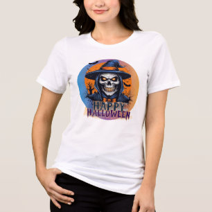Spooky Skull Witch Halloween Art-88888 Tri-Blend Shirt