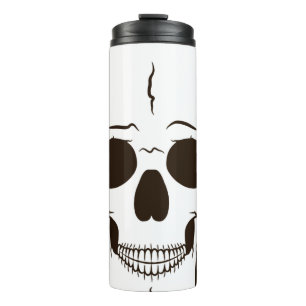 Spooky Skull with Red Thermal Tumbler