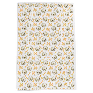 Spooky skulls and bones Halloween pattern Wrapping Medium Gift Bag