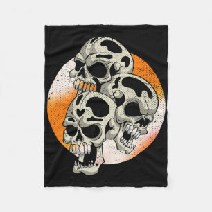 Spooky Skulls Halloween Costume Party Scary Skull Fleece Blanket