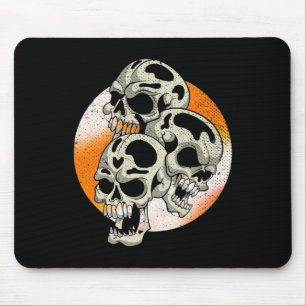 Spooky Skulls Halloween Costume Party Scary Skull Mouse Pad