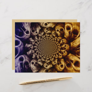 Spooky Skulls Purple Black Abstract Pop Art