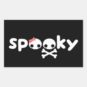 Spooky Skulls Rectangular Sticker
