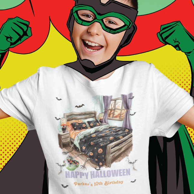 Spooky Sleepover Boy Birthday Skeleton Hands T-Shirt (Creator Uploaded)