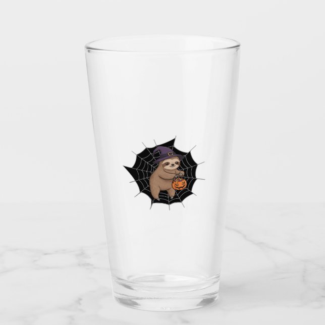 Spooky Sloth Halloween Fun - Cute Trick-or-Treat A Glass (Front)
