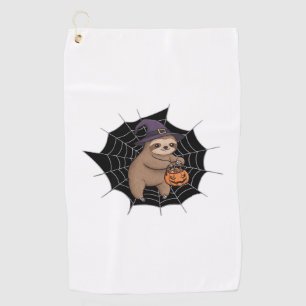 Spooky Sloth Halloween Fun - Cute Trick-or-Treat A Golf Towel