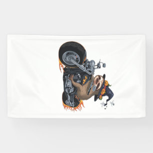 Spooky Sloth Motorcycle Ride Halloween Biker Fun C Banner