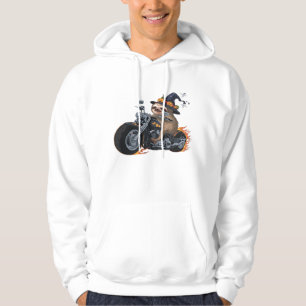 Spooky Sloth Motorcycle Ride Halloween Biker Fun C Hoodie