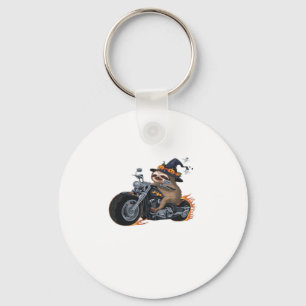 Spooky Sloth Motorcycle Ride Halloween Biker Fun C Key Ring