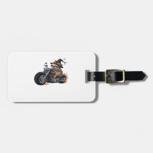 Spooky Sloth Motorcycle Ride Halloween Biker Fun C Luggage Tag