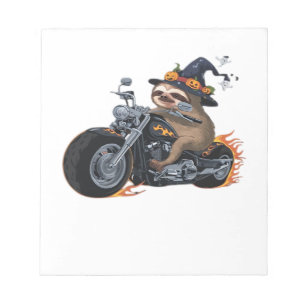 Spooky Sloth Motorcycle Ride Halloween Biker Fun C Notepad