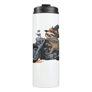 Spooky Sloth Motorcycle Ride Halloween Biker Fun C Thermal Tumbler