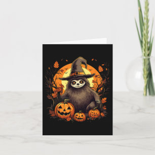 Spooky Sloth Witch Halloween Card