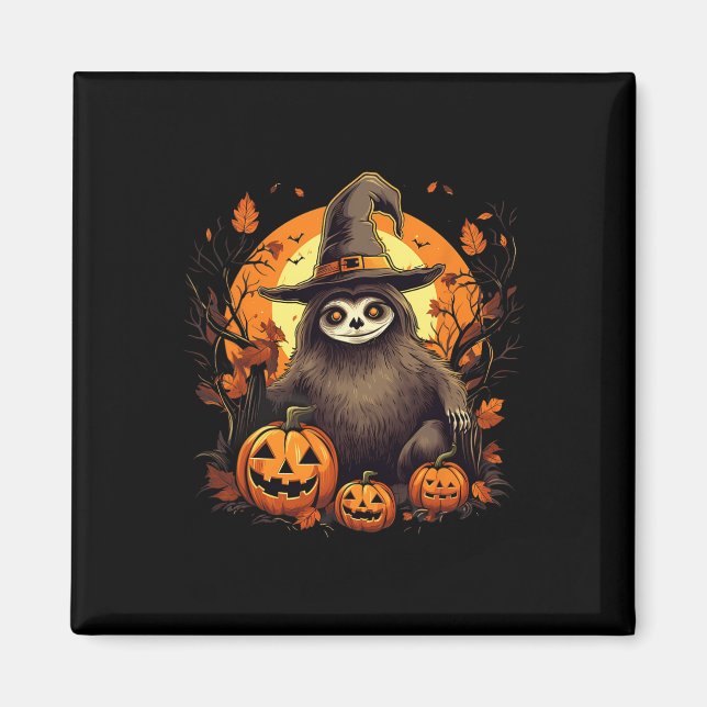 Spooky Sloth Witch Halloween  Magnet (Front)