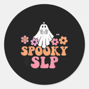 Spooky Slp Speech Language Pathologist Cute Ghost Classic Round Sticker