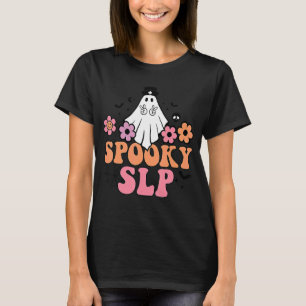 Spooky SLP Speech Language Pathologist Ghost Hallo T-Shirt