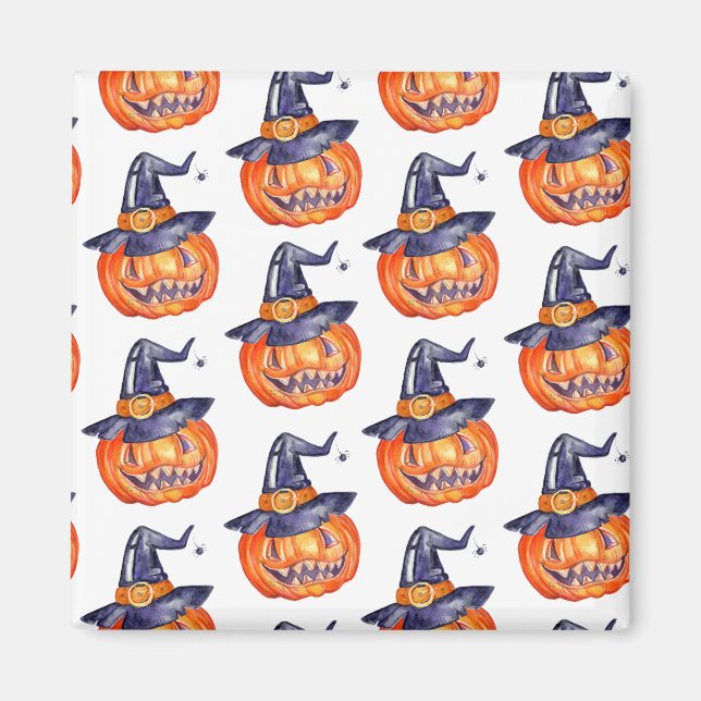 Spooky smiling Halloween pumpkin Magnet (Front)