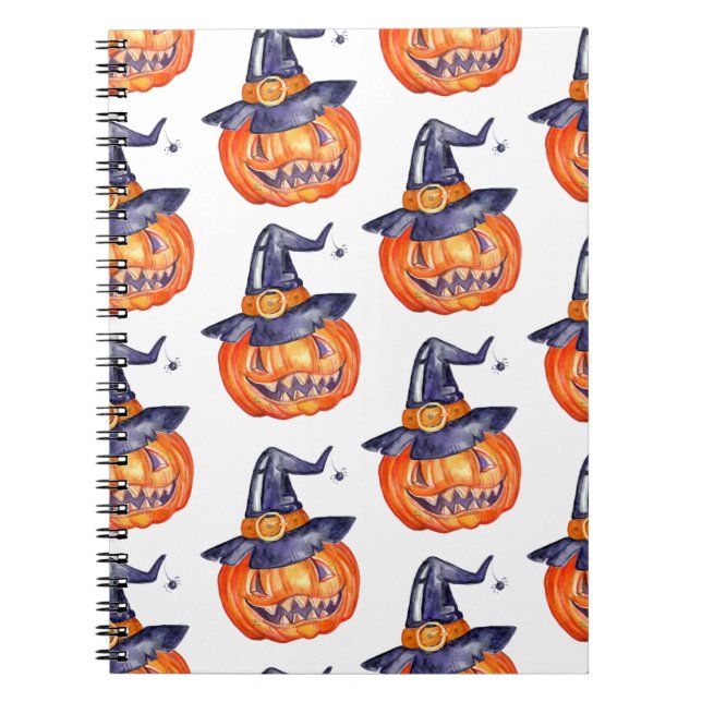 Spooky smiling Halloween pumpkin Notebook (Front)