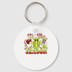 Spooky Softball Costume Funny Halloween Tis The Se Key Ring
