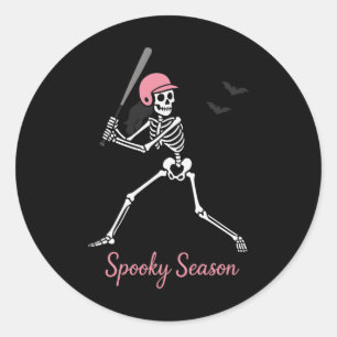 Spooky Softll Skeletons Halloween Costume Vibes Se Classic Round Sticker