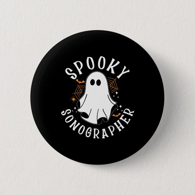 Spooky Sonographer  6 Cm Round Badge (Front)