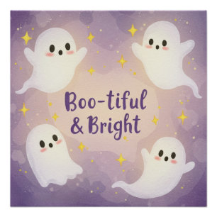 Spooky & Sparkling: Boo-tiful Halloween Greetings Poster