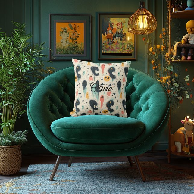 Spooky Spectres Halloween Pillow Whimsical Ghosts (Creator Uploaded)