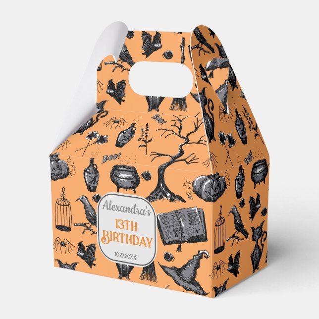 Spooky Spellbinding Halloween Birthday Party Favour Box (Front Side)