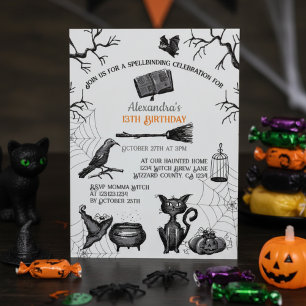 Spooky Spellbinding Halloween Birthday Party Invitation