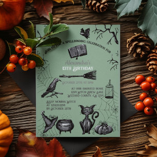 Spooky Spellbinding Halloween Birthday Party Invitation