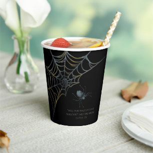 Spooky spider and Spider web Halloween Paper Cups