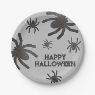 Spooky Spider Happy Halloween Paper Plate